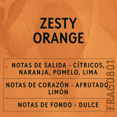 Zesty Orange Fragrance Oil scent card (Spanish)