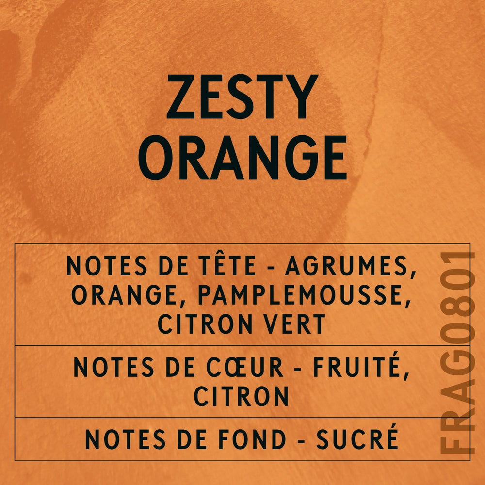 Zesty Orange Fragrance Oil scent card (French)