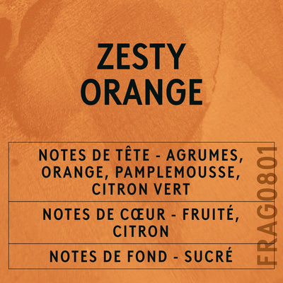 Zesty Orange Fragrance Oil scent card (French)