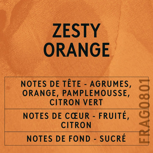 Zesty Orange Fragrance Oil scent card (French)