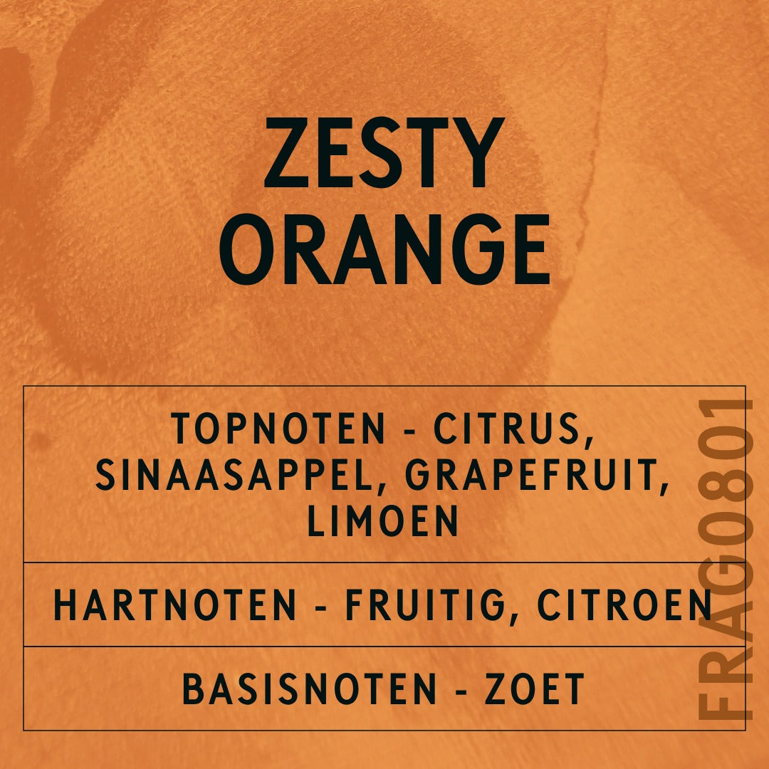 Zesty Orange Fragrance Oil scent card (Dutch)