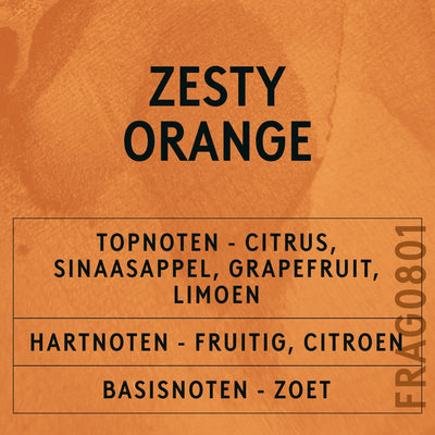 Zesty Orange Fragrance Oil scent card (Dutch)