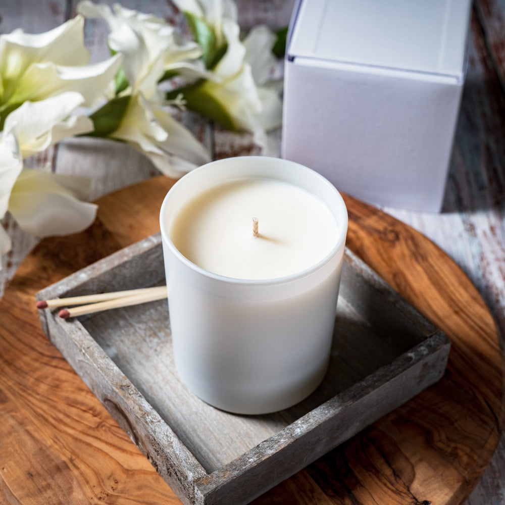 30cl Lotti Candle Glass - Externally White Matt
