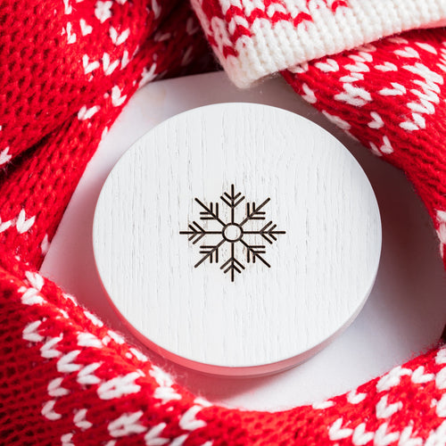 Snow - Christmas White Wooden Lid For 30cl Candle