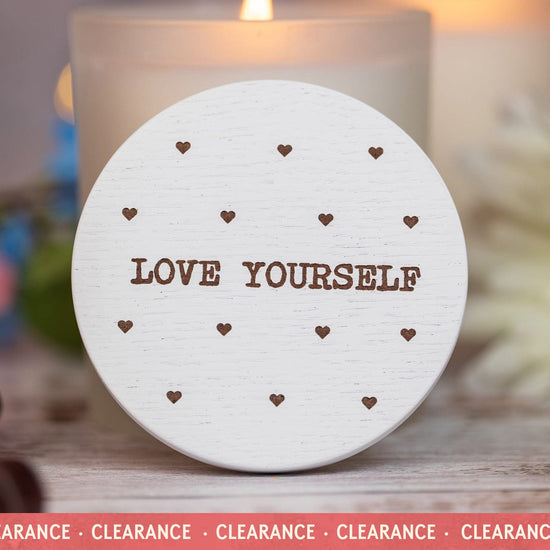 Candle Shack BV Lid Love Yourself - White Wooden Lid - For 30cl Lotti & Lucy