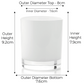Candle Shack Candle Jar 30cl Lotti Candle Glass - Internally White Gloss (box of 10)
