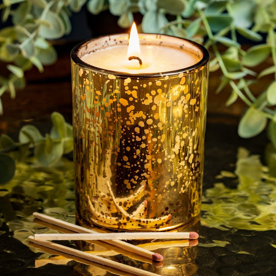 Candle Shack Candle Jar Ebony Luxury 30cl Candle Glass - Electroplated Gold (box of 6)
