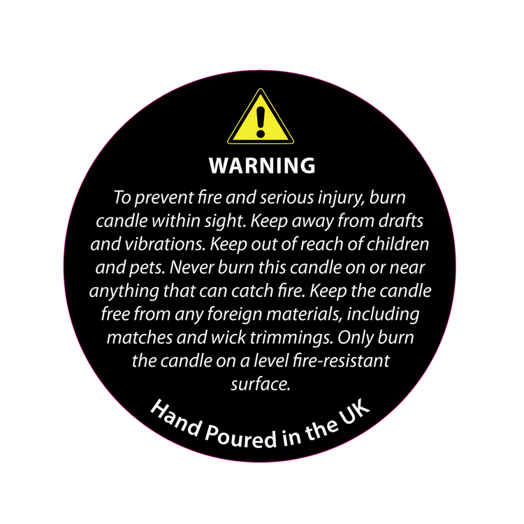 Candle Shack Candle Label 28mm Black Candle Safety Label