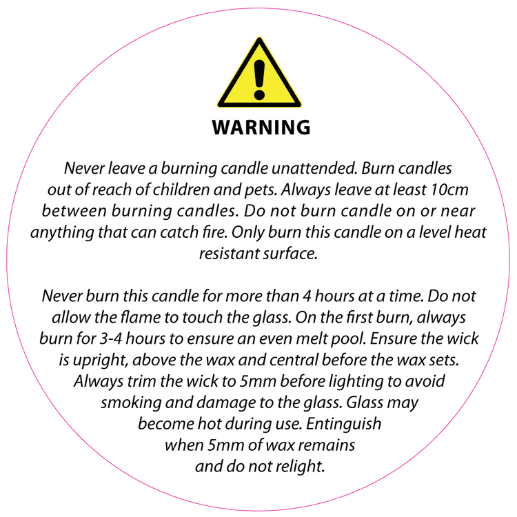 28mm White Candle Safety Label for Candle Makers – Candle Shack UK