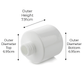 Candle Shack Diffuser Bottle 100ml Squat Circular Diffuser Bottle - Gloss White (box of 6)