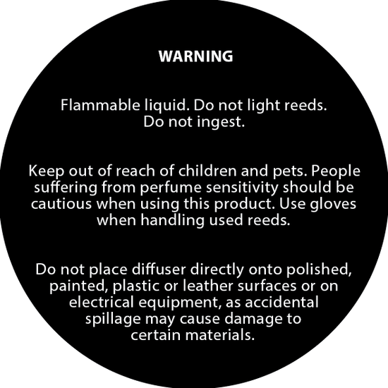 Candle Shack Diffuser Label 50mm Black Diffuser Safety Label
