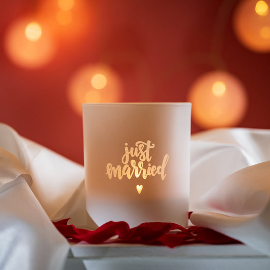 Candle Shack UK Candle Jar Just Married - Matt White 30cl Lotti Candle Jar (Box of 6)